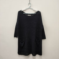GALERIE VIE コットンニット ワンピース 擬麻加工 チュニック ネイビー レディース ギャルリーヴィー【中古】5-0609M∞