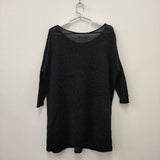 GALERIE VIE コットンニット ワンピース 擬麻加工 チュニック ネイビー レディース ギャルリーヴィー【中古】5-0609M∞