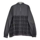 mina perhonen aca1343s blumen 36 直営店限定 刺繍 定価60500円 ブラウス 24-25AW チャコールグレー レディース ミナペルホネン【中古】5-0429M♪