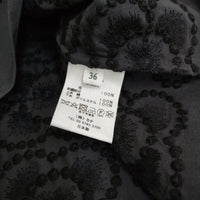 mina perhonen aca1343s blumen 36 直営店限定 刺繍 定価60500円 ブラウス 24-25AW チャコールグレー レディース ミナペルホネン【中古】5-0429M♪