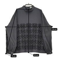 mina perhonen aca1343s blumen 36 直営店限定 刺繍 定価60500円 ブラウス 24-25AW チャコールグレー レディース ミナペルホネン【中古】5-0429M♪