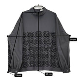 mina perhonen aca1343s blumen 36 直営店限定 刺繍 定価60500円 ブラウス 24-25AW チャコールグレー レディース ミナペルホネン【中古】5-0429M♪