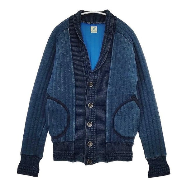 pure blue japan 中綿入り インディゴ 正藍屋 カーディガン ネイビー レディース ピュアブルージャパン【中古】5-1026T∞