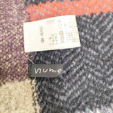 nume ブークレーツイードスヌード 定価16500円 アルパカ混 マフラー スヌード ネイビー ベージュ レディース ヌメ【中古】5-1016T◎