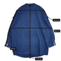Heart Market バンドカラー コットン しっかりデニムBigシャツ 長袖シャツ ブルー レディース ハートマーケット【中古】5-0906M∞
