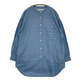 Heart Market バンドカラー チュニック コットン 長袖シャツ ブルー レディース ハートマーケット【中古】5-0906M∞
