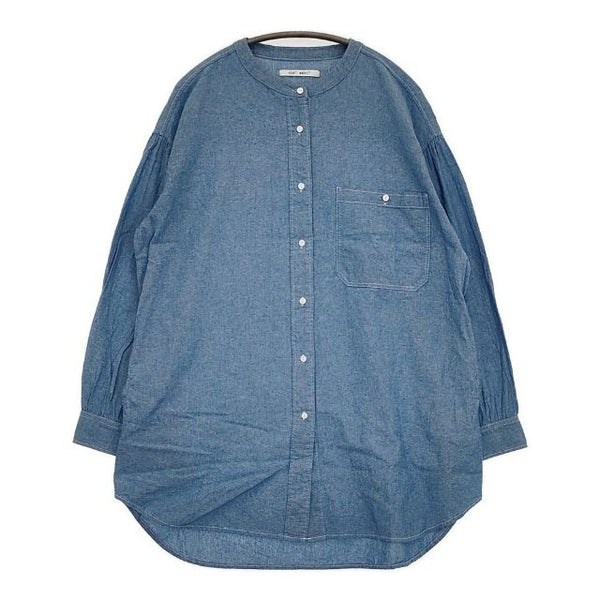 Heart Market バンドカラー チュニック コットン 長袖シャツ ブルー レディース ハートマーケット【中古】5-0906M∞