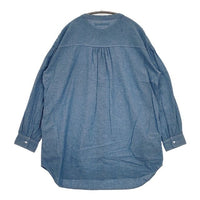 Heart Market バンドカラー チュニック コットン 長袖シャツ ブルー レディース ハートマーケット【中古】5-0906M∞
