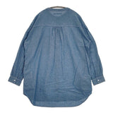 Heart Market バンドカラー チュニック コットン 長袖シャツ ブルー レディース ハートマーケット【中古】5-0906M∞