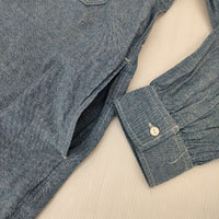 Heart Market バンドカラー チュニック コットン 長袖シャツ ブルー レディース ハートマーケット【中古】5-0906M∞
