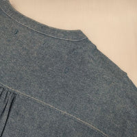 Heart Market バンドカラー チュニック コットン 長袖シャツ ブルー レディース ハートマーケット【中古】5-0906M∞