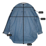 Heart Market バンドカラー チュニック コットン 長袖シャツ ブルー レディース ハートマーケット【中古】5-0906M∞