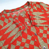 49AV.junko shimada ウール 総柄 カーディガン レッド ベージュ レディース ジュンコシマダ【中古】5-0825T∞