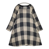 Lokapala 日本製 ウール チェック ワンピース ベージュ ブラック グレー レディース ローカパーラ【中古】5-0825T∞