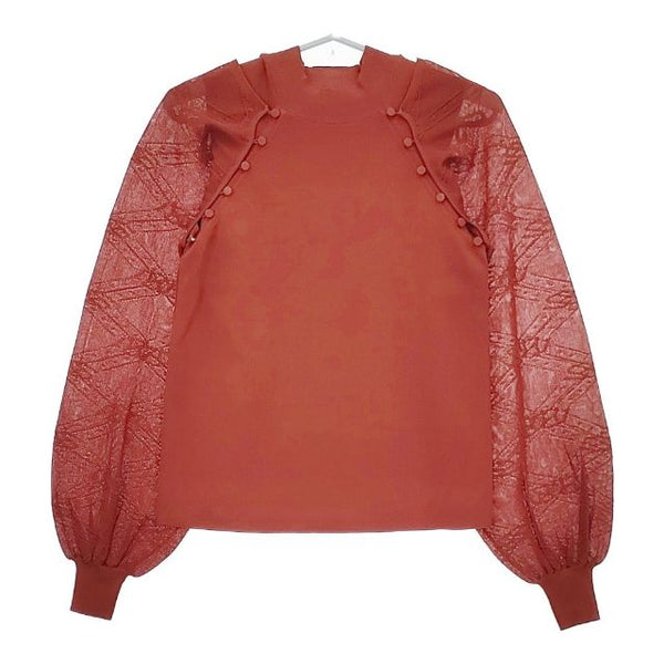 AMERI MANY WAY RAGLAN SLEEVE KNIT 01110120190 ニット オレンジ系 レディース アメリ【中古】5-0604M∞