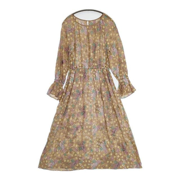 GRACE CONTINENTAL フラワードット刺繍ワンピース 0122131028 レーヨンドレス ワンピース 22SS ベージュ レディース グレースコンチネンタル【中古】5-0906M∞
