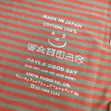 45R/45rpm 天竺ボーダーの908オーシャンフーディ 定価16500円 長袖Ｔシャツ カットソー ロンＴ レッド ブラウン レディース フォーティーファイブアールピーエム【中古】5-0604M∞