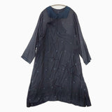 maku textiles シルクコットン インディゴ染め カシュクール 92224 BIZEN-488 シアー ワンピース ネイビー レディース マクテキスタイルズ【中古】5-1021M△
