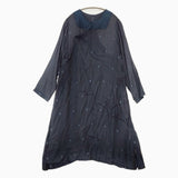 maku textiles シルクコットン インディゴ染め カシュクール 92224 BIZEN-488 シアー ワンピース ネイビー レディース マクテキスタイルズ【中古】5-1021M△