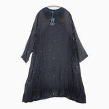 maku textiles シルクコットン インディゴ染め カシュクール 92224 BIZEN-488 シアー ワンピース ネイビー レディース マクテキスタイルズ【中古】5-1021M△