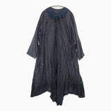 maku textiles シルクコットン インディゴ染め カシュクール 92224 BIZEN-488 シアー ワンピース ネイビー レディース マクテキスタイルズ【中古】5-1021M△