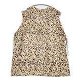 BUNON BN9006 シルク フラワーエンブロイダリーVネックベスト 定価35200円 ブラウス シャツ ベージュ ネイビー レディース ブノン【中古】5-1021S△