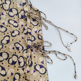 BUNON BN9006 シルク フラワーエンブロイダリーVネックベスト 定価35200円 ブラウス シャツ ベージュ ネイビー レディース ブノン【中古】5-1021S△