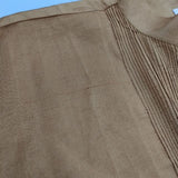 BUNON ピンタック オーバーケープ 定価37400円 インド製 シルク ポンチョ ブラウス シャツ ブラウン レディース ブノン【中古】5-0616M∞