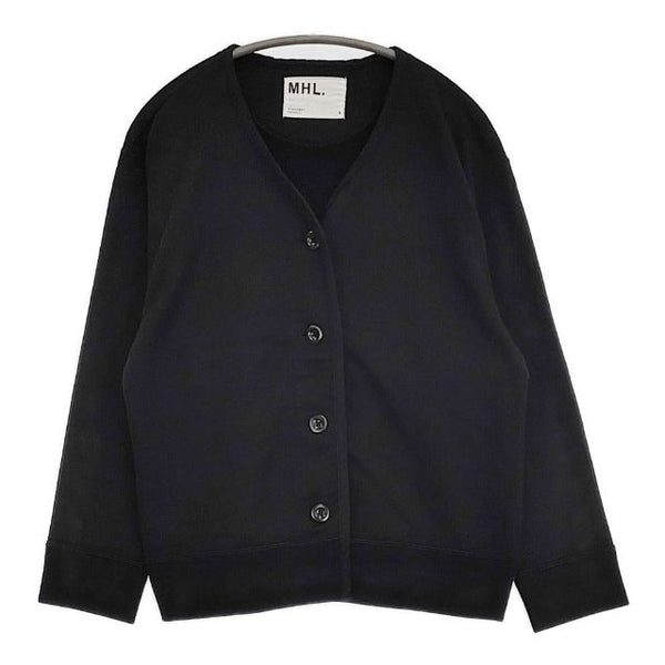 MHL. 595-0269508 DRY COTTON LINEN LOOPBACK スウェット カーディガン ブラック レディース エムエイチエル【中古】5-0906M∞