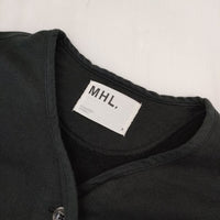 MHL. 595-0269508 DRY COTTON LINEN LOOPBACK スウェット カーディガン ブラック レディース エムエイチエル【中古】5-0906M∞
