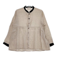 Vlas Blomme 13100011 リネン 切替 長袖 ブラウス シャツ ベージュ レディース ヴラスブラム【中古】5-0528M∞
