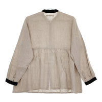 Vlas Blomme 13100011 リネン 切替 長袖 ブラウス シャツ ベージュ レディース ヴラスブラム【中古】5-0528M∞