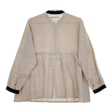 Vlas Blomme 13100011 リネン 切替 長袖 ブラウス シャツ ベージュ レディース ヴラスブラム【中古】5-0528M∞