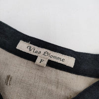 Vlas Blomme 13100011 リネン 切替 長袖 ブラウス シャツ ベージュ レディース ヴラスブラム【中古】5-0528M∞