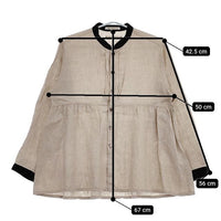 Vlas Blomme 13100011 リネン 切替 長袖 ブラウス シャツ ベージュ レディース ヴラスブラム【中古】5-0528M∞