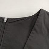 oblekt Vネック ギャザー コットン ワンピース ブラック レディース オブレクト【中古】5-0604M∞