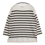 HUG O WaR ボーダー バスクシャツ 長袖Ｔシャツ カットソー ロンＴ オフホワイト グレー レディース ハグオーワー【中古】5-0830M∞