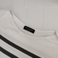 HUG O WaR ボーダー バスクシャツ 長袖Ｔシャツ カットソー ロンＴ オフホワイト グレー レディース ハグオーワー【中古】5-0830M∞