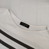 HUG O WaR ボーダー バスクシャツ 長袖Ｔシャツ カットソー ロンＴ オフホワイト グレー レディース ハグオーワー【中古】5-0830M∞