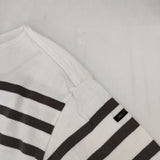 HUG O WaR ボーダー バスクシャツ 長袖Ｔシャツ カットソー ロンＴ オフホワイト グレー レディース ハグオーワー【中古】5-0830M∞