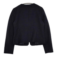 any FAM セレモニー カラミツイード ノーカラー ジャケット ネイビー レディース エニィファム【中古】5-0830M∞