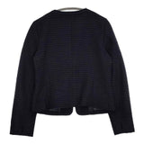 any FAM セレモニー カラミツイード ノーカラー ジャケット ネイビー レディース エニィファム【中古】5-0830M∞