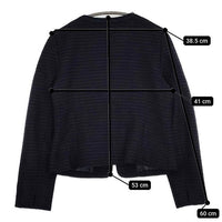 any FAM セレモニー カラミツイード ノーカラー ジャケット ネイビー レディース エニィファム【中古】5-0830M∞
