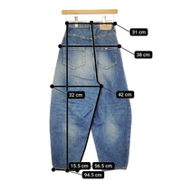 mina perhonen everyday タックテーパードデニム 34 dn4596 定価60500円 デニムパンツ 24SS ブルー レディース ミナペルホネン【中古】5-0429G♪