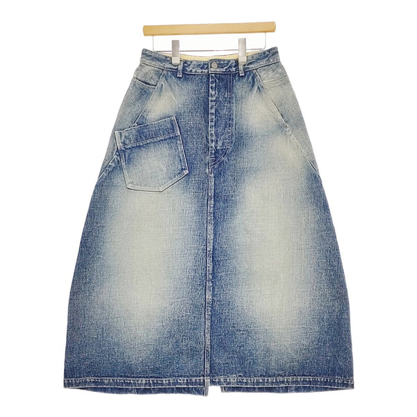 mina perhonen alwaysデニムスカート dn5089A サイズ38 定価44000円 ロングスカート ブルー レディース ミナペルホネン【中古】5-0429G♪