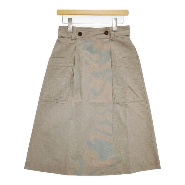 MHL. TINY STRIPE COTTON 595-0132540 ロングスカート ベージュ レディース エムエイチエル【中古】5-0830M∞