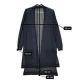 VIVIENNE TAM ボタンレス コットンポリエステル 羽織 ロング カーディガン ネイビー レディース ヴィヴィアンタム【中古】5-0604M∞
