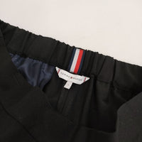 TOMMY HILFIGER TH Flex ポリエステルウール ストレッチ スラックス イージー パンツ ブラック レディース トミーヒルフィガー【中古】5-0830G∞