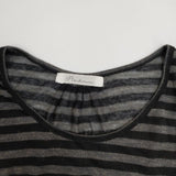 TABASA et Pitchoune ウール混 ボーダー ノースリーブ カットソー グレー ブラック レディース タバサエピッチュン【中古】5-0825M∞