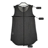 TABASA et Pitchoune ウール混 ボーダー ノースリーブ カットソー グレー ブラック レディース タバサエピッチュン【中古】5-0825M∞